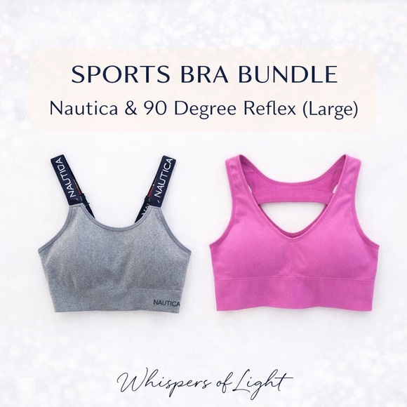 Nautica Other - Sports Bra Bundle Large Nautica & 90 Degree Reflex Pink Workout Bra